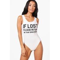 Bridal Slogan Bodysuit - white