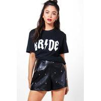 bride slogan t shirt black