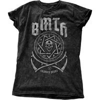 Bring Me The Horizon Women's Crooked Bmth T-shirt Snow Wash Black