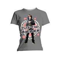 Bravado Justin Bieber Cutout Hearts Women\'s T-shirt Charcoal Medium