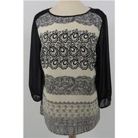 Brand New Without Tags M&S Collection Size 8 Black and Cream Top
