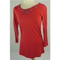 Brand New Without Tags M&S Woman Size 8 Red Cotton Top
