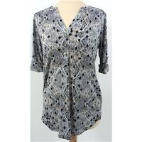 Brand New Without Tags M&S Collection Size 8 Black Brown and White Patterned Top