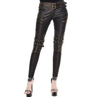 Bronze Metallic Rub-Off Faux Leather Pants - Size: XS