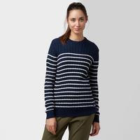 Brakeburn Women\'s Striped Cable Jumper, Navy