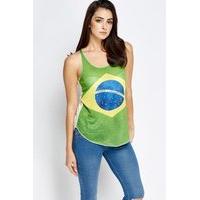 Brazil Flag Print Front Top