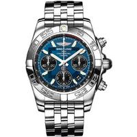 breitling watch chronomat 41 blackeye blue pilot steel bracelet d