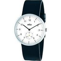 Braun Classic Black and White Watch with Leather Strap (BN0024WHBKG)