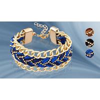 braided 22k gold plated chain bracelet 3 colours