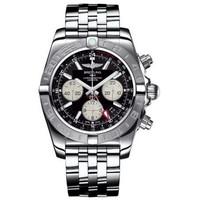 breitling watch chronomat 44 gmt onyx black pilot steel bracelet