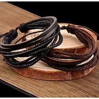 Bracelet/Leather Bracelets Leather Daily / Casual Jewelry Black / Brown, 1pc Christmas Gifts