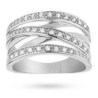 Brilliant cut 0.20 total carat weight diamond fancy ring set in 9 carat white gold - Ring Size I.5