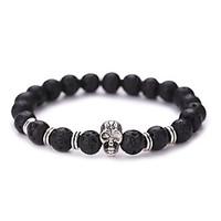 bracelet skull head buddha beads charm barcelet bangles lava energy vo ...
