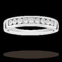 Brilliant cut 0.09 total carat weight diamond eternity ring set in 9 carat white gold - Ring size L