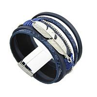 Bracelet Leather Bracelet Others Others Friendship Casual Jewelry Gift Black Silver Blue Gray, 1pc