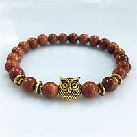 bracelet strand bracelet turquoise owl circle volcanic magnetic therap ...