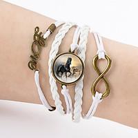 Bracelet Charm Bracelet / Leather Bracelet / Wrap Bracelet Leather Love / Infinity / Horse Friendship / Double-layer Casual Jewelry Gift