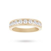 Brilliant Cut 0.75 Carat Channel Set Half Eternity Ring in 18 Carat Yellow Gold - Ring Size N