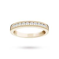 Brilliant Cut 0.25 Carat Channel Set Half Eternity Ring in 18 Carat Yellow Gold - Ring Size O