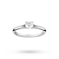 Brilliant Cut 0.33ct 4 Claw Diamond Solitaire Ring In 9ct White Gold - Ring Size L