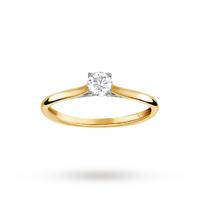 Brilliant Cut 0.25ct 4 Claw Diamond Solitaire Ring In 9ct Yellow Gold - Ring Size N