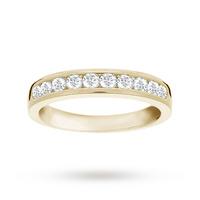 Brilliant Cut 0.50ct Channel Set Half Eternity Ring In 9ct Yellow Gold - Ring Size O