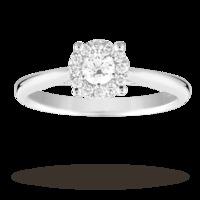 brilliant cut 025 carat solitaire diamond ring in 9 carat white gold r ...