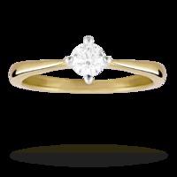 brilliant cut 025 carat solitaire diamond ring in 9 carat yellow gold  ...