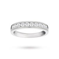 Brilliant Cut 0.75 Carat Channel Set Half Eternity Ring in 18 Carat White Gold - Ring Size M