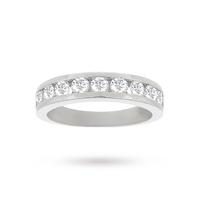 Brilliant Cut 1.00 Carat Channel Set Half Eternity Ring in 18 Carat White Gold - Ring Size P