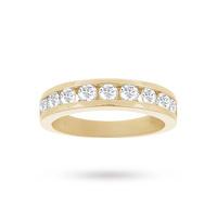 Brilliant Cut 1.00 Carat Channel Set Half Eternity Ring in 18 Carat Yellow Gold - Ring Size M