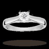 Brilliant cut 0.33 carat solitaire diamond ring set in platinum - Ring size J