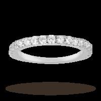 Brilliant cut 0.66 carat total weight diamond half eternity ring in 9 carat white gold