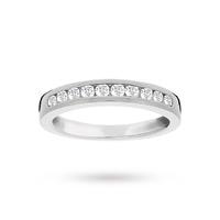 Brilliant Cut 0.50 Carat Channel Set Half Eternity Ring in 18 Carat White Gold - Ring Size M