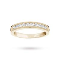 Brilliant Cut 0.33 Carat Channel Set Half Eternity Ring in 18 Carat Yellow Gold - Ring Size N