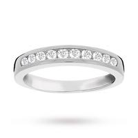 Brilliant Cut 0.33ct Channel Set Half Eternity Ring In 9ct White Gold - Ring Size N