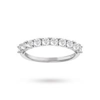 Brilliant Cut 0.75 Carat Claw Set Half Eternity Ring in 18 Carat White Gold - Ring Size K