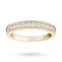 Brilliant Cut 0.33ct Channel Set Half Eternity Ring In 9ct Yellow Gold - Ring Size M