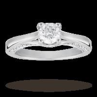 Brilliant Cut 0.77 Carat Solitaire Diamond Ring Set In 18 Carat White Gold