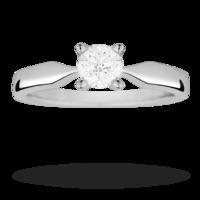 brilliant cut 040 carat solitaire diamond ring set in 9 carat white go ...