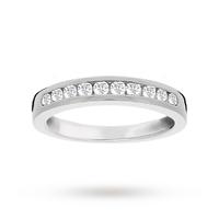 brilliant cut 050ct channel set half eternity ring in 9ct white gold