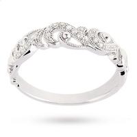 Brilliant Cut 0.10 Carat Total Weight Diamond ring in 9 Carat White Gold - Ring Size M