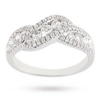 brilliant cut 075 carat total weight diamond ring in 9 carat white gol ...