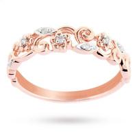 Brilliant Cut Diamond Ring in 9 Carat Rose Gold - Ring Size J