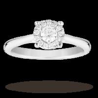 Brilliant cut 0.30 carat solitaire diamond ring in 9 carat white gold - Ring size P