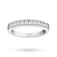 brilliant cut 025ct channel set half eternity ring in 9ct white gold r ...