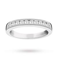 brilliant cut 025ct channel set half eternity ring in 9ct white gold r ...