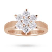 Brilliant Cut 0.50 Carat Total Weight Diamond Cluster Ring in 18 Carat Rose Gold - Ring Size P