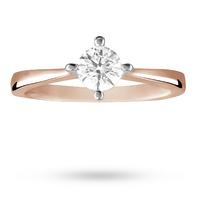 Brilliant Cut 0.40 Carat Solitaire Diamond Ring In 9 Carat Rose Gold - Ring Size O