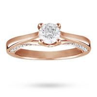 Brilliant Cut 0.77 Carat Solitaire Diamond Ring Set In 18 Carat Rose Gold - Ring Size P